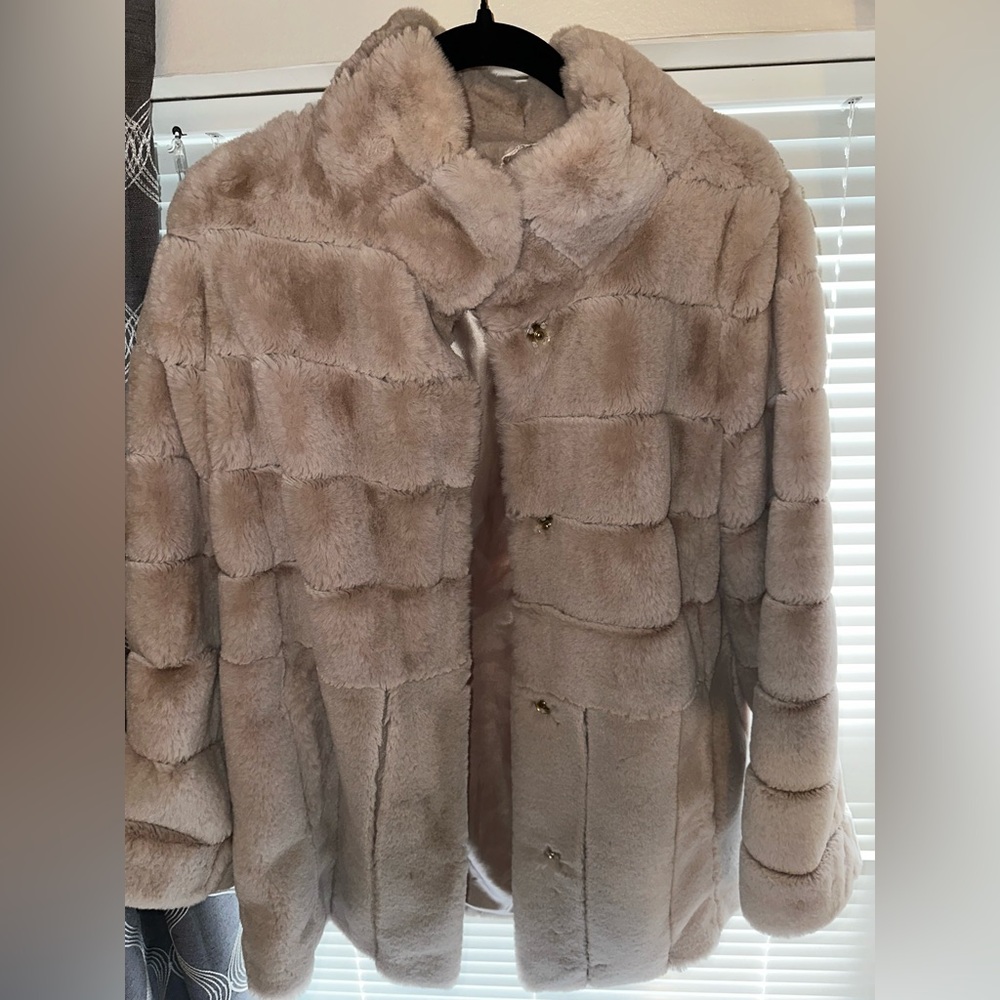 Tan faux fur coat